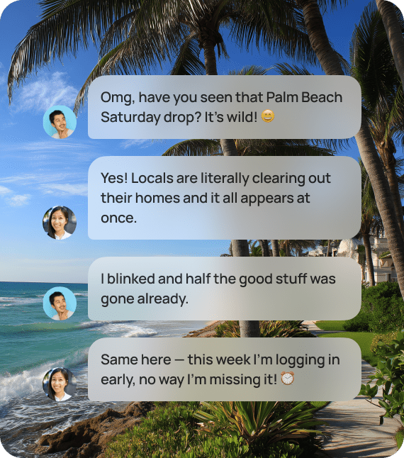 Palm Beach community chatting about yard sale